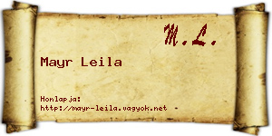 Mayr Leila névjegykártya
